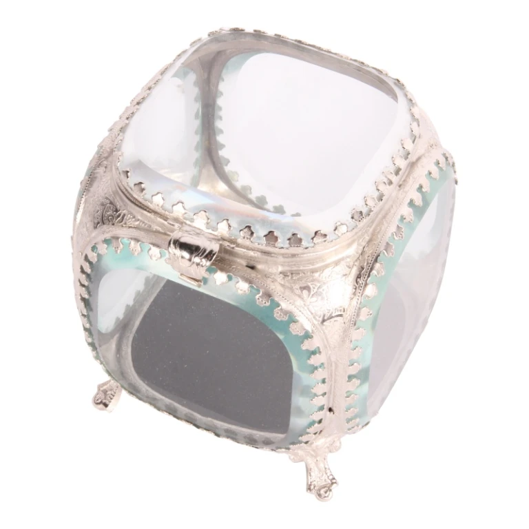 Jewelry Box 9.5 x 9.5 x 11 cm - Silver - Glass