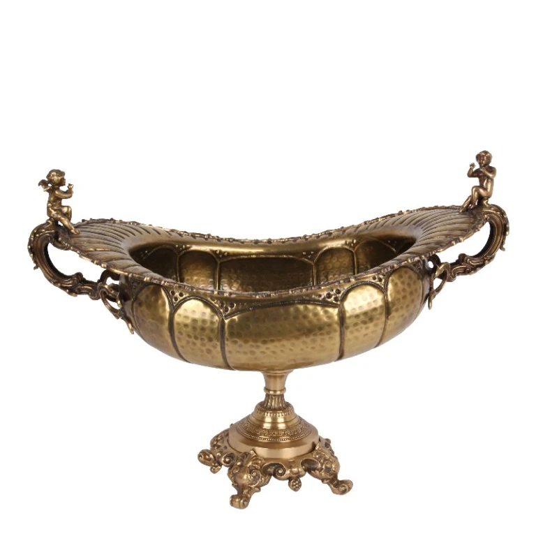 Decorative bowl with handles - brass - 75 x 41 cm - 1 piece