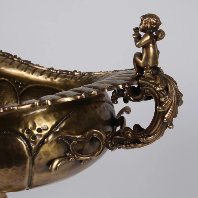 Decorative bowl with handles - brass - 75 x 41 cm - 1 piece