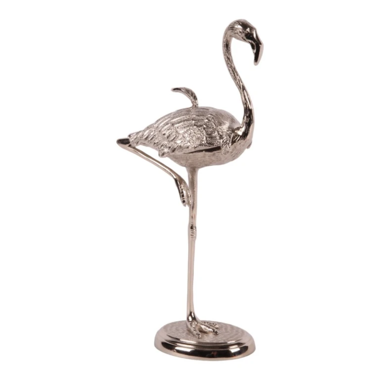 Storage Box Flamingo - 29 cm - Silver - Brass