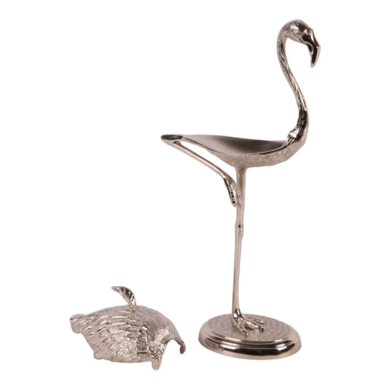 Storage Box Flamingo - 29 cm - Silver - Brass