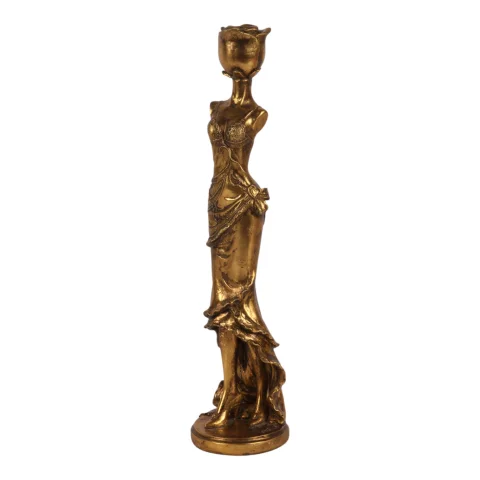 Kandelaar Vrouw 40.5 cm - Goud - Resin