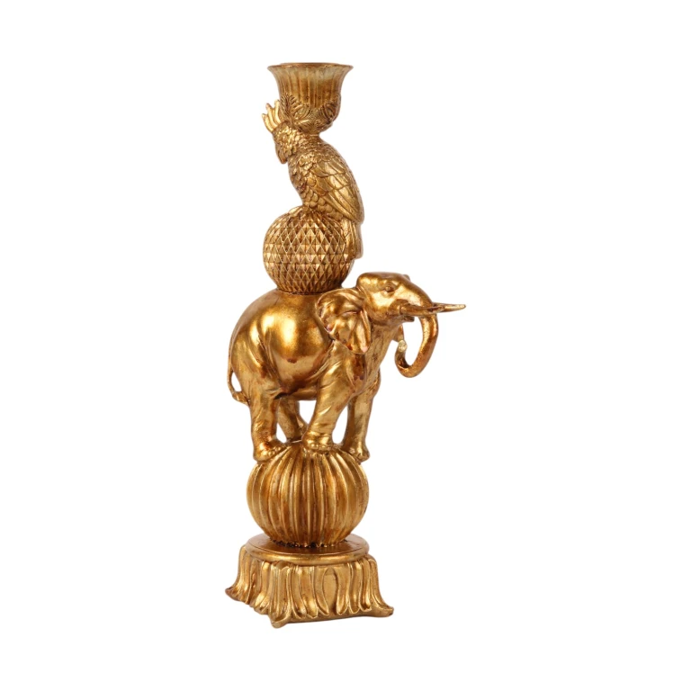 Elephant Candle Holder - 27 cm - Gold - Resin