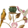 Kandelaar Vogels 38,5 cm - Groen - Resin