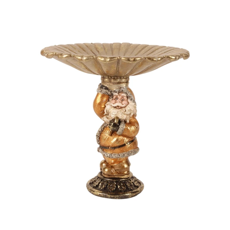 Christmas Santa Bowl - Gold - Resin - 24 cm - 1 piece