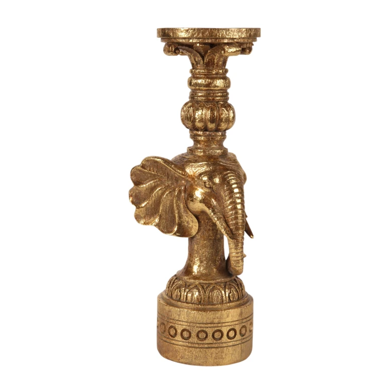Elephant Candle Holder - 38.5 cm - gold - resin