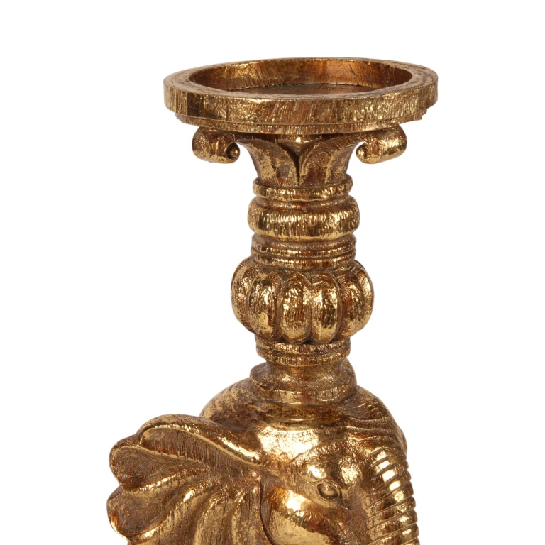 Elephant Candle Holder - 38.5 cm - gold - resin