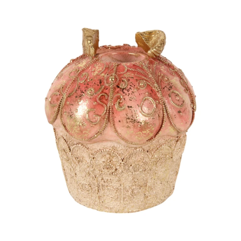 Cake Candle Holder - 9 cm - Pink - Resin