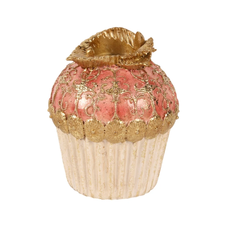 Cake Candle Holder - 9.5 cm - pink - resin
