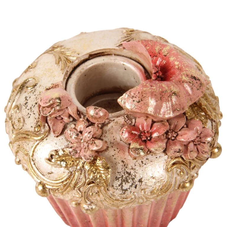 Cake Candle Holder - 8 cm - Pink - Resin