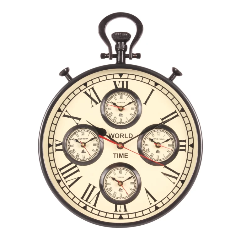 World Clock - Black - 41 cm