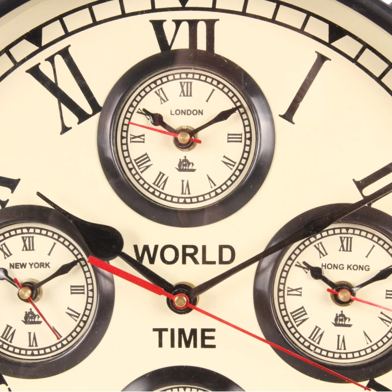 World Clock - Black - 41 cm