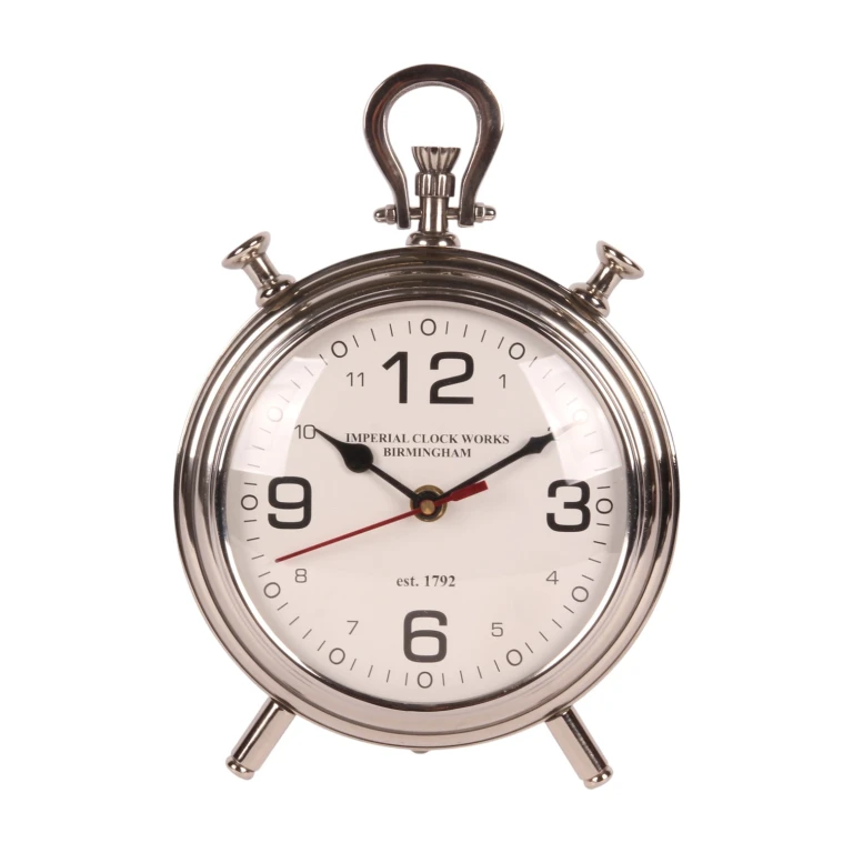 Table clock - silver - aluminum - 28 cm - 1 piece