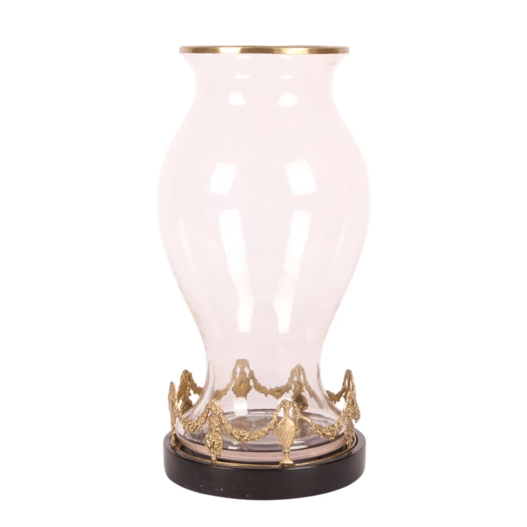 Lantern - 35 cm - gold - brass and glass