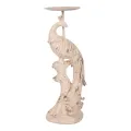 Peacock Candelabrum - 13 cm - white/cream - resin