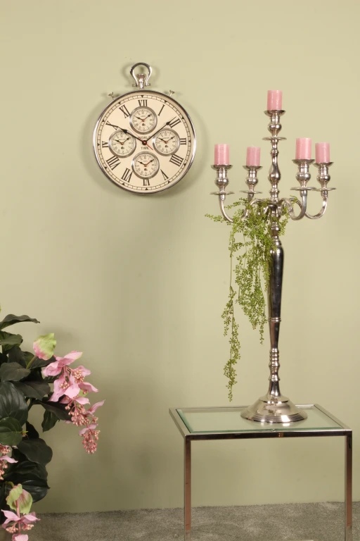 Candelabrum - 5 Arms - 104 cm - Silver - Aluminum