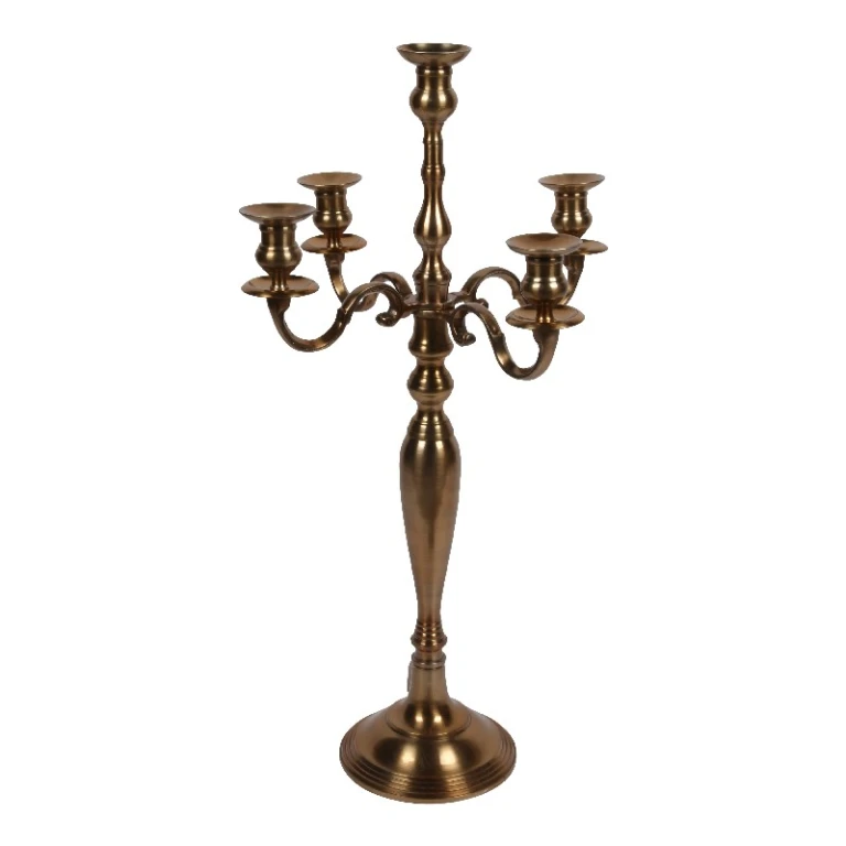 5-Arm Candelabrum - 80 cm - Gold - Aluminum
