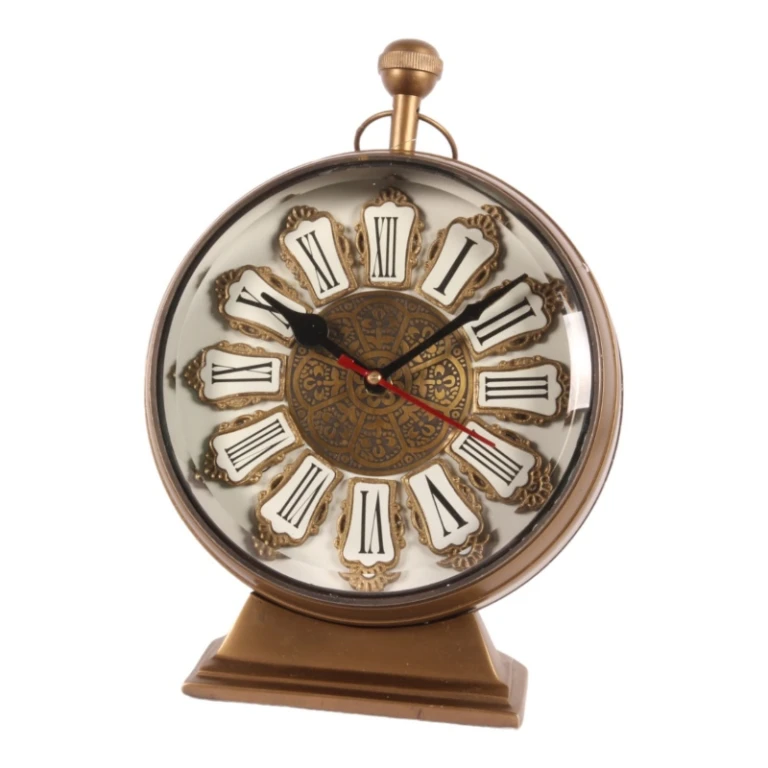 Table Clock Alain - Brass - Gold - 27 cm