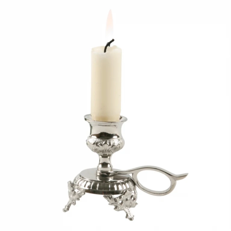 Candelabrum with Handle - 8 cm - Silver - Brass