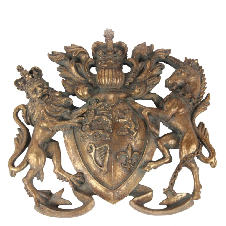 Wall Ornament Coat of Arms - Gold - 38 cm - Resin