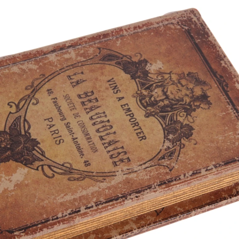Storage Box Book Shape - 15 cm - Brown - Faux Leather