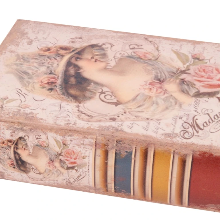 Storage Box Book Shape - 20 cm - Pink - Faux Leather