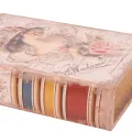 Opbergdoos in boekvorm - 23 cm - roze - kunstleer