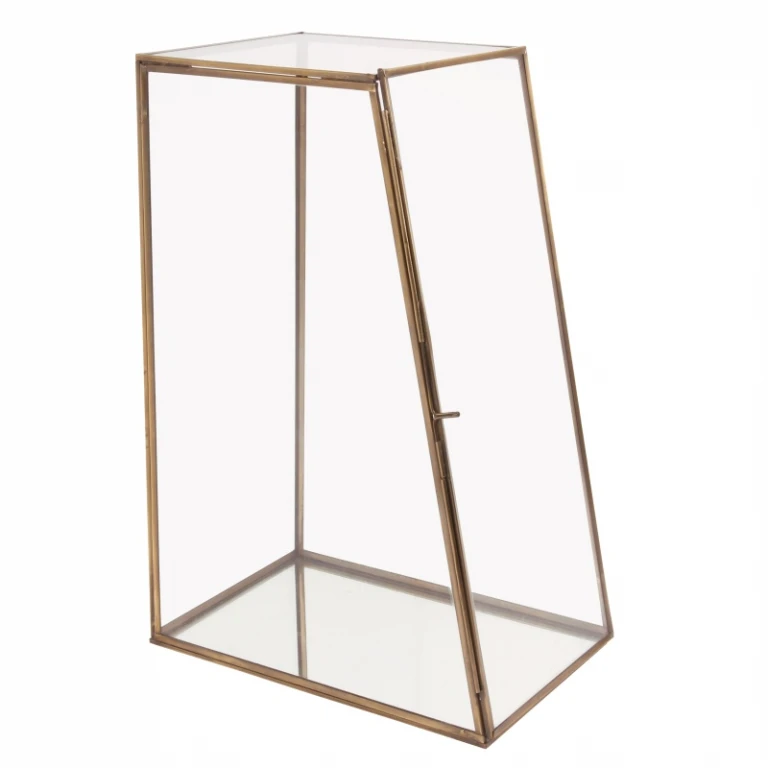 Display Box - Brass and Glass - Gold - 45 cm - 1 piece