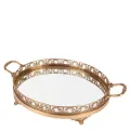 Dienblad met spiegel - messing - goud - 50 cm