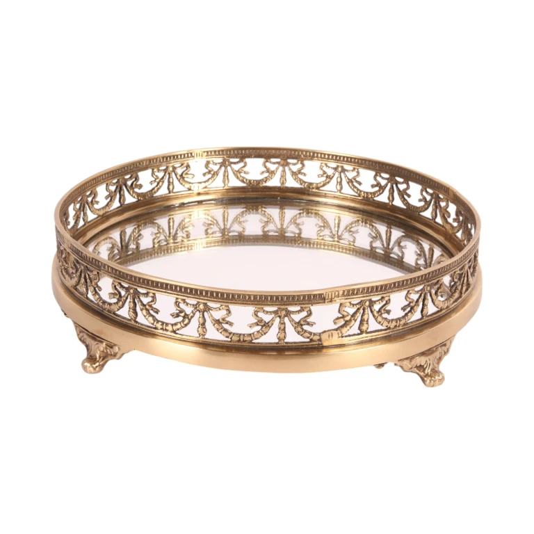 Mirror Tray Brass Gold-Colored - 28 cm - 1 Piece