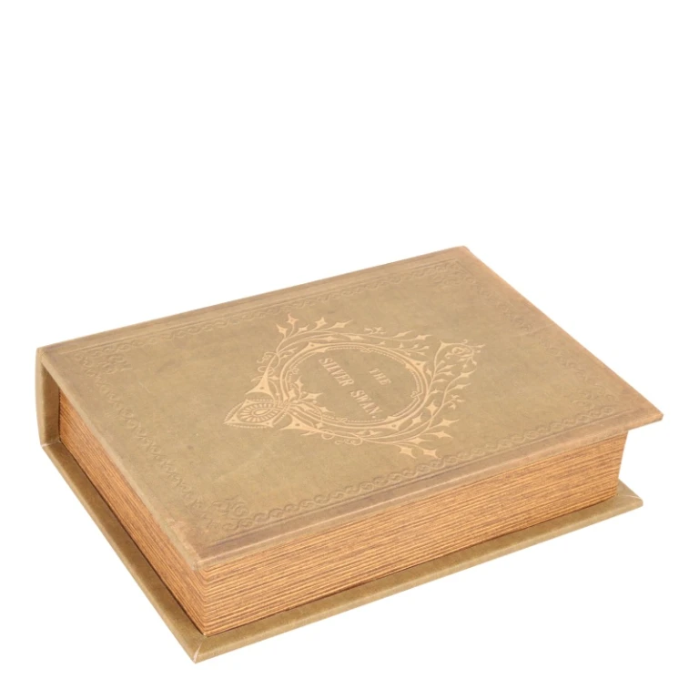 Book-shaped storage box - 23 cm - green - faux leather