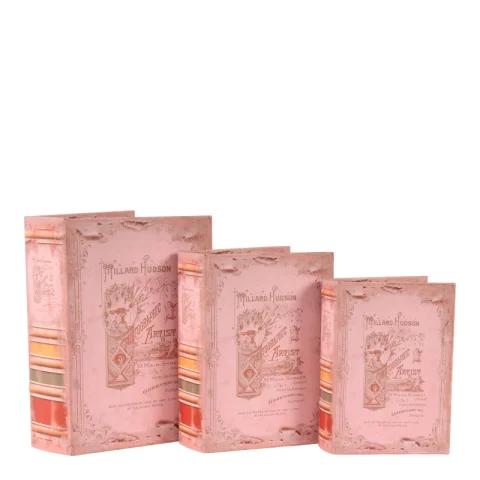 Boekendoos Hudson - 23 cm - roze - kunstleer