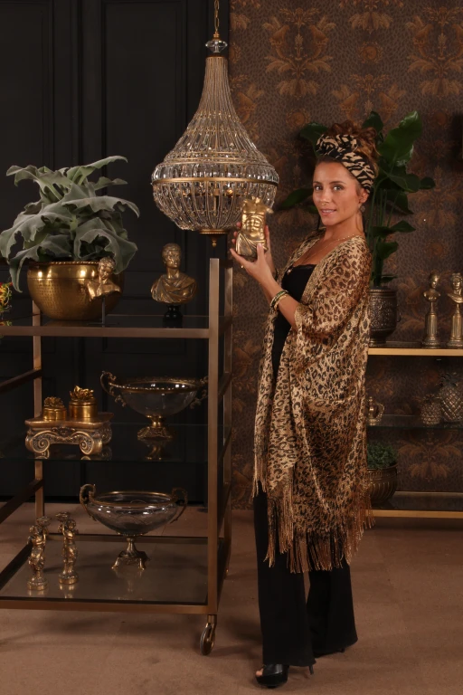 Dutch Style Chandelier Colosseo - 80 cm - gold - iron and glass