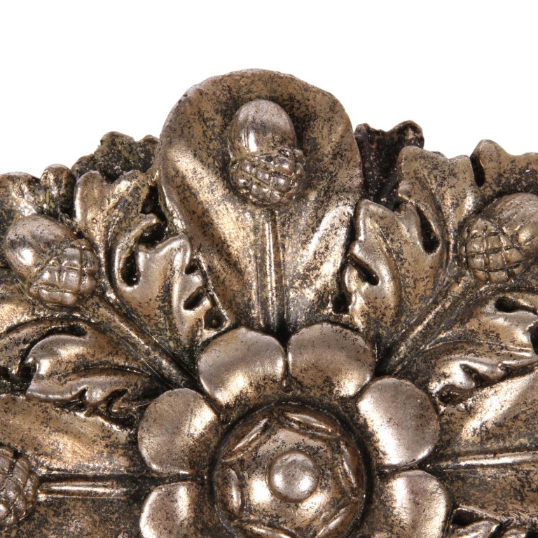 Wall ornament flower shape - silver - 15 cm - resin