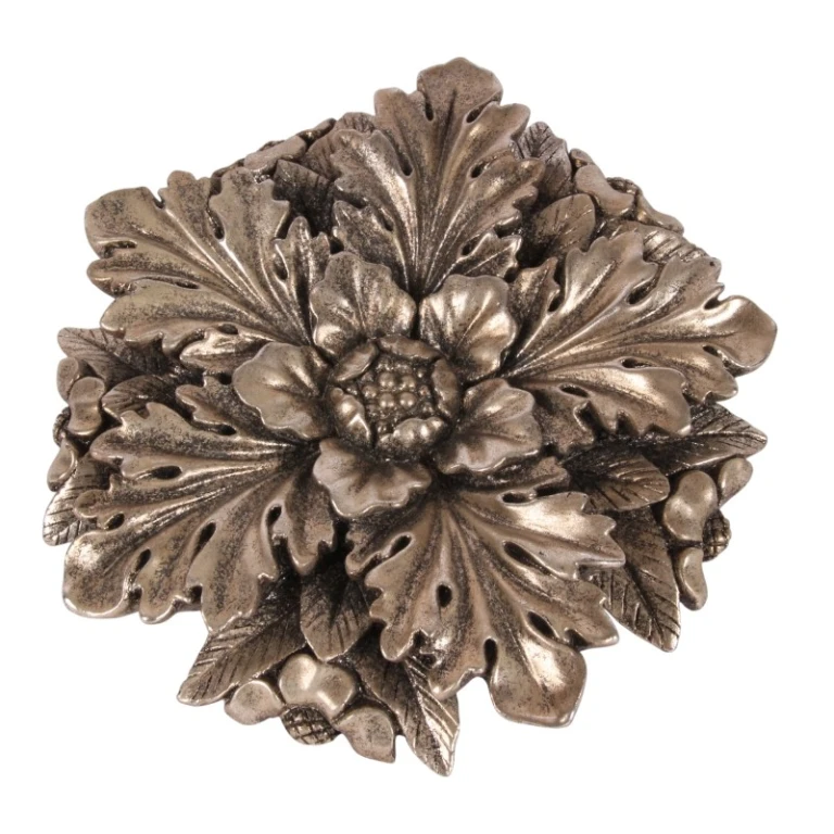 Wall Ornament Flower - Silver - 25.5 cm - Resin