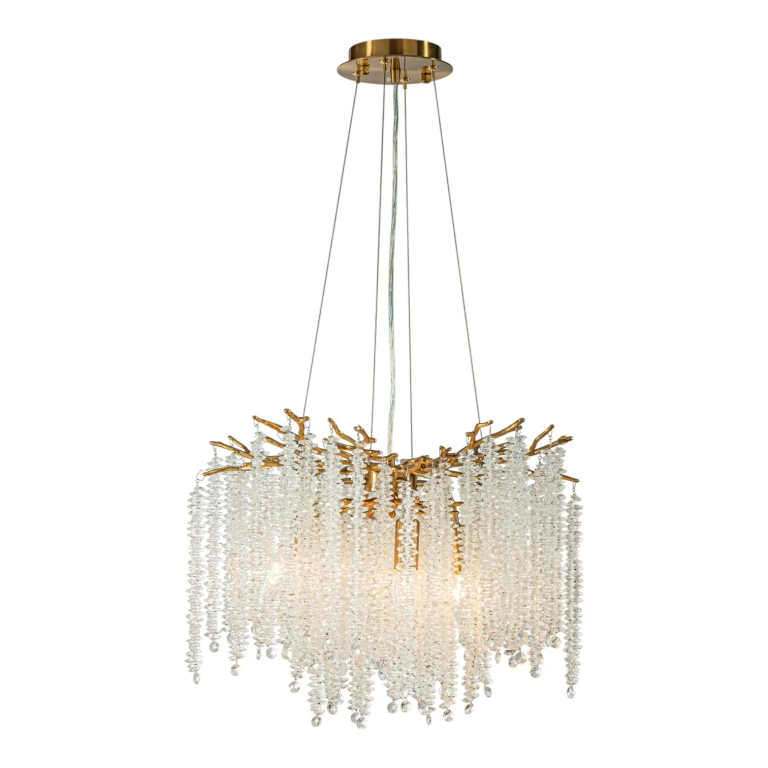 Dutch Style Waterfall Chandelier - 45 cm - gold - glass