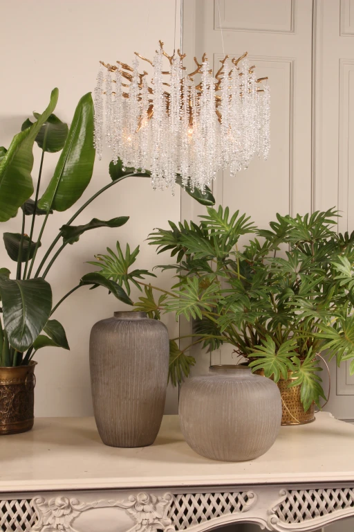 Dutch Style Waterfall Chandelier - 45 cm - gold - glass