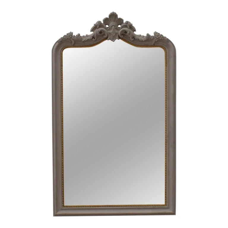 Wall mirror - gray - wood and resin - 130x80 cm