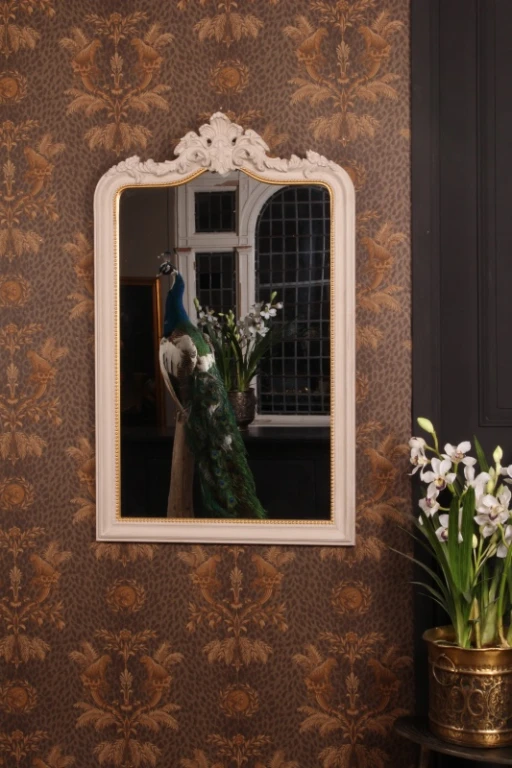 Wall mirror - gray - wood and resin - 130x80 cm