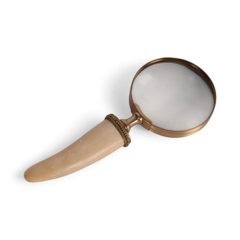 Magnifying glass bone - brass - gold-colored - 19 cm - 1 piece