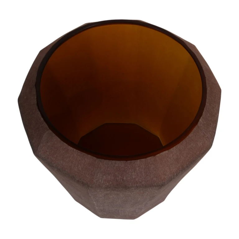 Diamond Vase - 29 cm - Amber - Glass