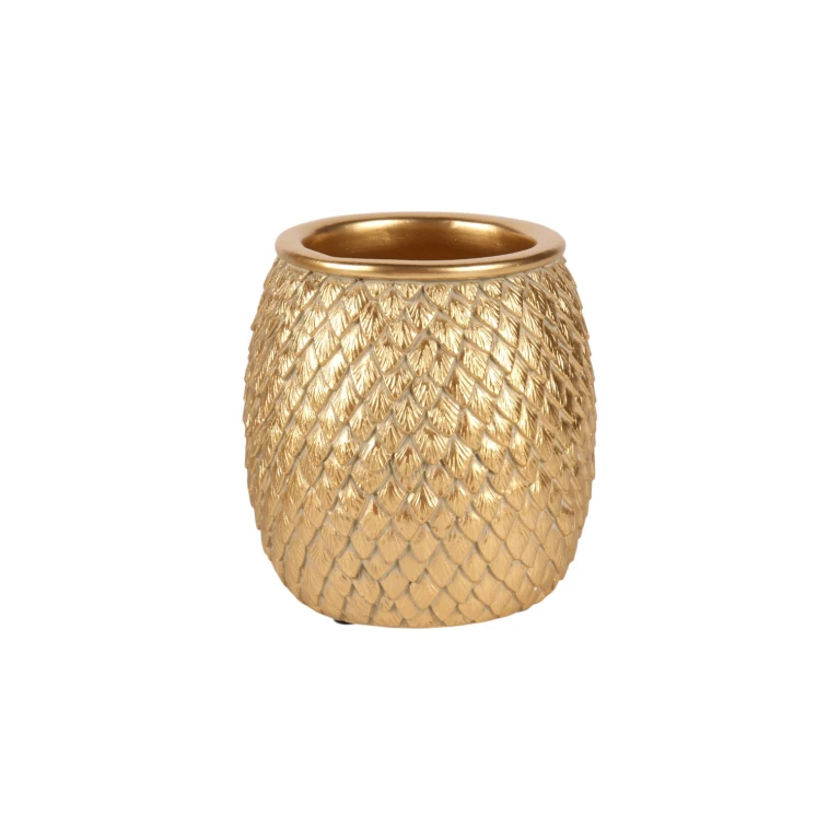 Scale Vase - 9.5 cm - gold - resin