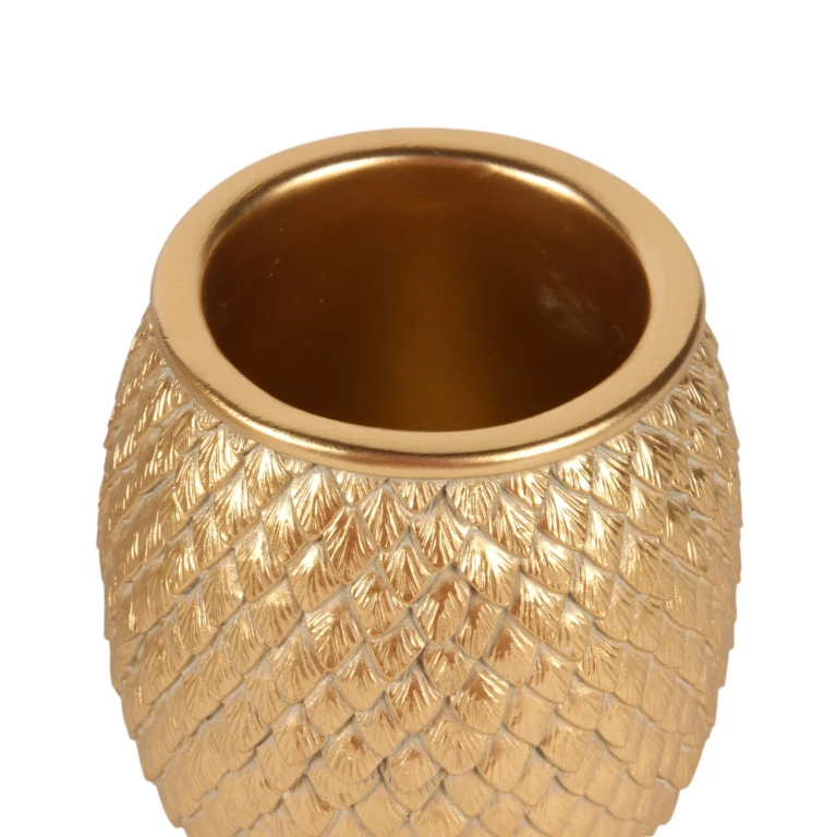 Scale Vase - 9.5 cm - gold - resin