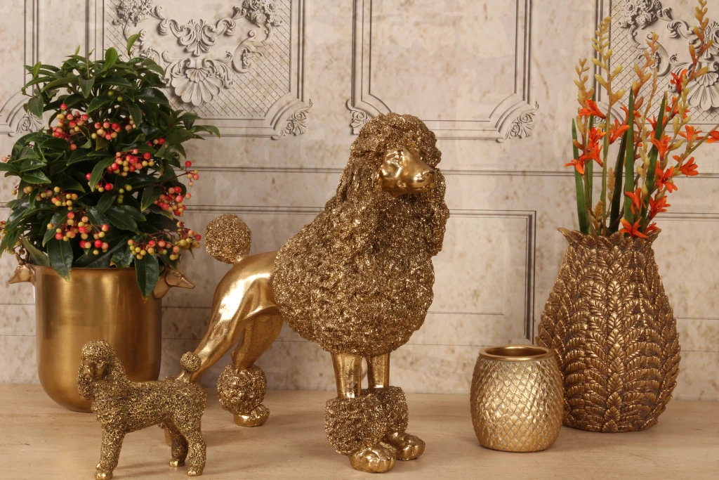 Leaf Vase - 21 cm - Gold - Resin
