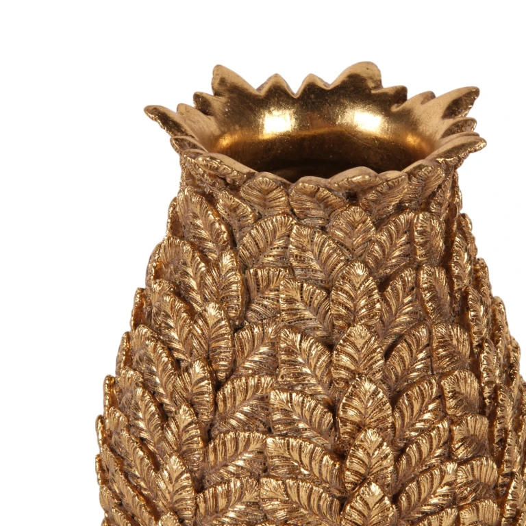 Leaf Vase - 21 cm - Gold - Resin