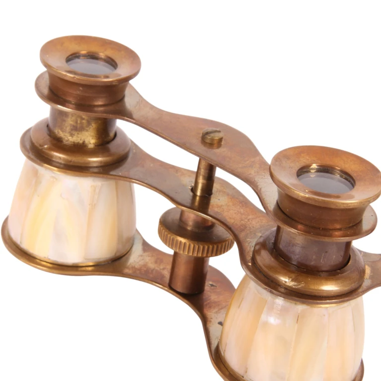 Decorative Binoculars – Gold/White – Brass – 18 cm