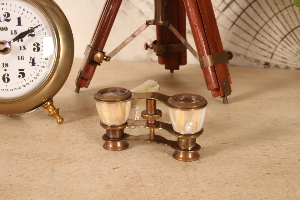 Decorative Binoculars – Gold/White – Brass – 18 cm