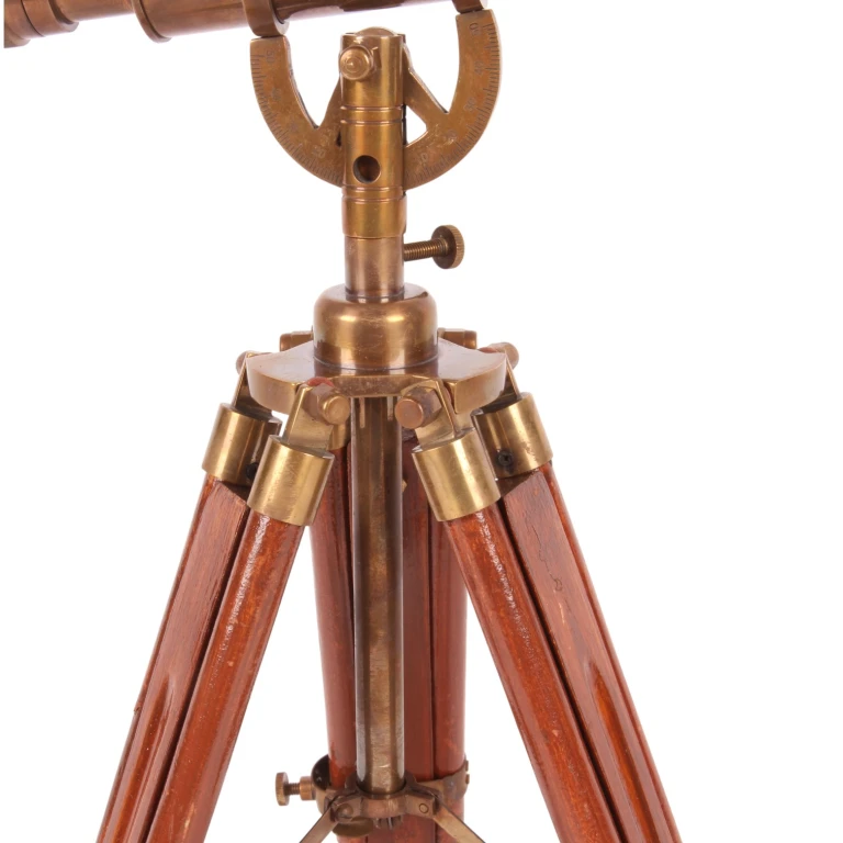 Telescope on Stand - Brown - Brass/Aluminum - 47 cm