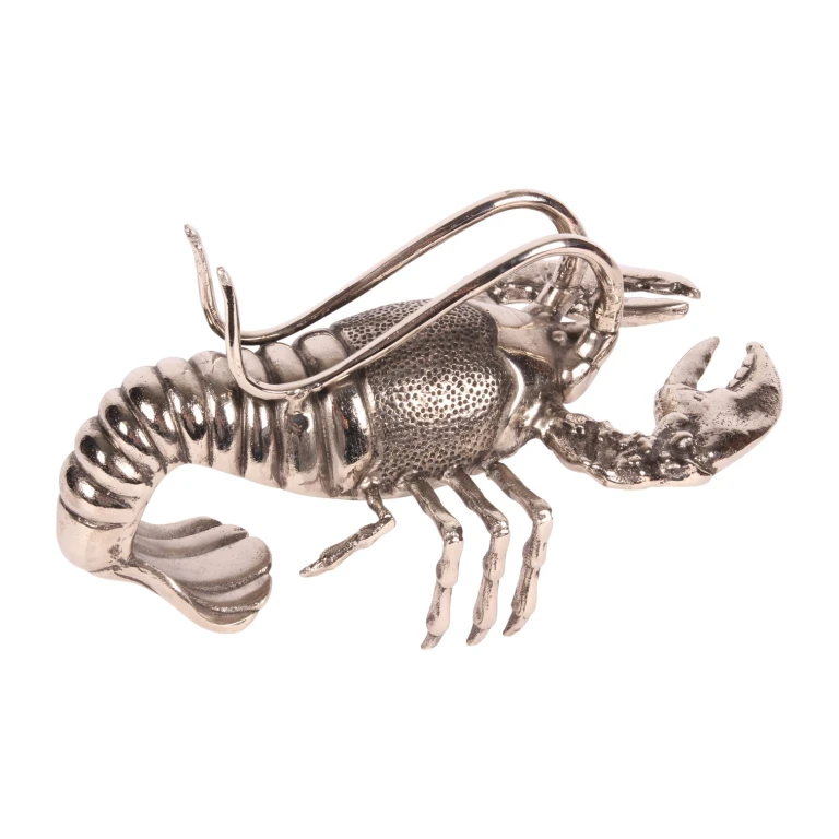 Bottle holder lobster - silver - aluminum - 41 cm - 1 piece