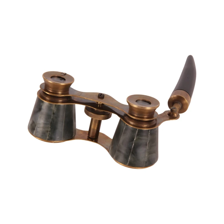 Decorative binoculars - green/black - brass - 20 cm